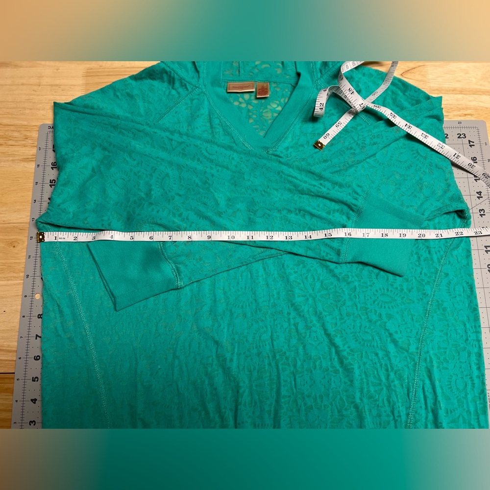 Northcrest Bundle of Teal Tops Sweater & Lightweight Hoodie Bundle Sz xl & Sz 2x - Picture 9 of 15